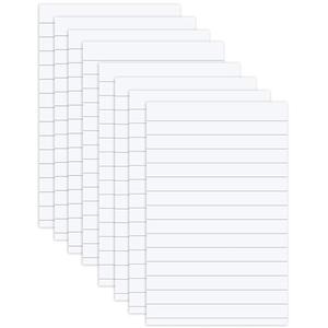Agoer Pack of 400 Sticky Notes White,Lined Self-Adhesive Notes 100 x 150 mm, Sticky Note Pads with Lines, Large Lined Sticky Notes for Marking Pages for Office, Study, Home, 8 Pack/400 Sheets