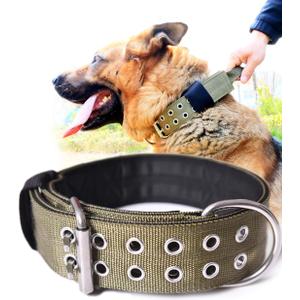 Dog Collar for Large Dogs - 2" Wide Tactical Collars with Handle for Extra Large Breed Dogs, Camo Military Heavy Duty 1/3" Thick Puppy Collar K9 Nylon Pet Collar, Large