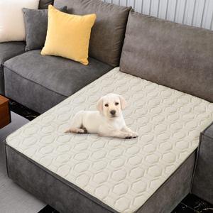 Tcksstex Waterproof and Anti-Slip Dog Bed Cover and Pet Blanket Sofa Pet Bed Mat car Incontinence Mattress Protectors Furniture Couch Cover for Most Cats Dogs, Pets, 40x50-Ivory (40x50Inch (Pack of 1))