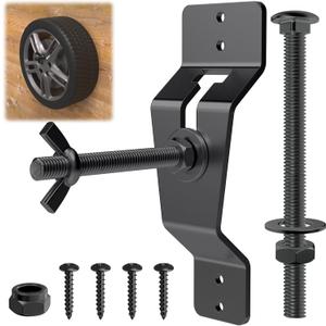 Wall Mount Spare Tire Carrier for Trailer,Spare Tire Carrier Bracket for Enclosed Trailer,Universal Wheel Bracket Trailer Spare Tire Mount (Black)