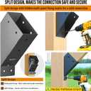 4pack 45 Degree Angle Support Bracket, for 4x6 (Actual 3.5''x5.5'') Pergolas, Gazebo, Deck Porch, Cabin Elevated Wood Support Kit (Frosted-Black)