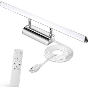 Bonlux 9W Bathroom LED Vanity Light 22 inch, 3 Color Adjustable 3000K/ 4000K/ 6000K, Dimmable Wall Mounted Plug in Light Fixture with Remote Control Memory Function for Cabinet Mirror Lighting