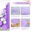 Babenest 7.2FT Purple Wedding Arch Cover, Spandex Fitted Arch Backdrop for Photography, Round Top Chiara for Party Ceremony Birthday Baby Shower Anniversary Decoration