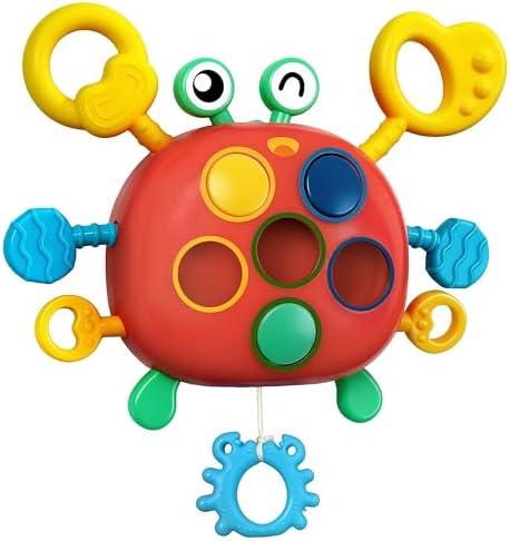 Christmas Stocking Stuffers for Toddlers Airplane Travel Toys for Toddler 1-3 Sensory Montessori Toys for 1+ Year Old Silicone Pull String Road Trip Car Seat Travel Activities Essentials 18+ Months