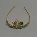 Princess Tiana Set Crown and Necklace Princess Tiana Birthday Outfit Halloween Party Fancy Green Crystal Tiara
