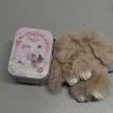 Keychain with Box, Bunny Keychain with Tin, BunnyCute Plush Key chain, Fluffy Car Charm for Bags & Backpacks