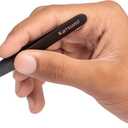 2 x Katsumi Pinnacle 4-Piece Tweezers Set  Precision Stainless Steel Tweezers for Eyebrows, Facial Hair, Ingrown Hair, Splinters, Hair removal Tweezer for Men & Women, Professional Tweezer Kit (Black)