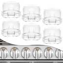 6 Pack Stove Knob Covers for Child Safety, Gas Stove Knob Locks for Baby and Pets, Baby Proof Stove Oven Knob Safety Covers with Adhesive, Waterproof, Oil Resistant, (Transparent) (Clear)