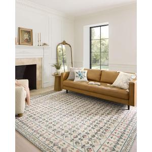 Loloi Rifle Paper Co. Eden Collection EDE-03 Lattice Ivory 2'-0" x 5'-0" Accent Rug feat. CloudPile, Rectangular