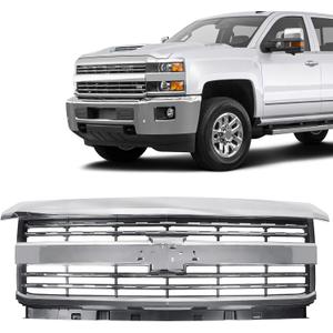 JOLONG Front Bumper Upper Grille for 2015-2019 Chevy Silverado 2500 3500 HD