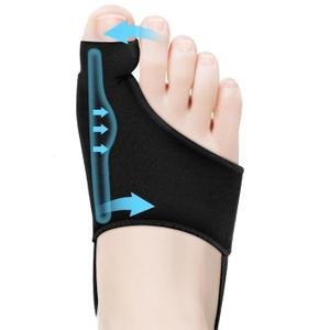 Bunion Corrector for Women Big Toe Straightener Bunion Corrector for Men, Relief splints Reduce Pain and Correct Toe Alignment, Brace Day/Night, fit for R/L, Washable (Black 2-Pack)