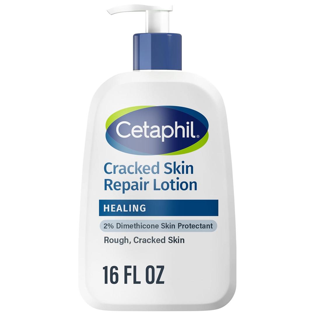 Cetaphil Cracked Skin Repair Lotion, 16 oz, For Very Rough & Cracked, Sensitive Skin, 24 Hour Hydration, Protects & Hydrates Cracked Skin, Hypoallergenic, Fragrance Free
