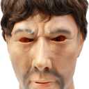 CreepyParty Strong Man Mask for Adults, Natural Latex Character Costume Mask for Halloween Parties and Cosplay