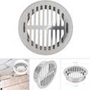 Floor Drain Cover, Stainless Steel Round Anti Blocking Round Grate Cover, Balcony Snap-in Drain Drain Strainers for Bathroom, Kitchen, Washroom, Patios(160 Flat Mouth)