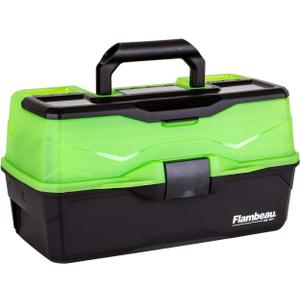 Flambeau Outdoors 6383AMG 3-Tray Classic Tray Tackle Box, Portable Tackle Organizer, Frost Green/Black