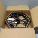 3-Light Rustic Farmhouse Wood Flush Mount Ceiling Light Fixture Oak Wood and Metal Cage Semi Flush Mount Ceiling Light for Hallway Hall Entry Bedroom Kitchen Farmhouse, Black