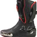 Zeozoom Motorcycle Riding Boots Motorcycle Leather Boots for Women and Men Protection Anti Slip Racing Sports (Black, Adult, Men, 11.5, Numeric, US Footwear Size System, Medium)