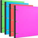 INFUN Telescoping 3 Ring Binder - 4PCS, Portable Plastic 3 Ring Binder with Telescoping Spine, Binders with Foldable Front Cover Holds 8.5"x11" Paper for School, Office, Homes (0.75 Inch, Red+Pink+ Blue+Green)
