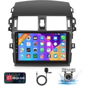 2G+32G Android Car Stereo Car Radio for Toyota Corolla 2009-2013, 9'' Touch Screen Head Unit with Mirror Link Bluetooth GPS Navigation FM WiFi USB SWC AHD Backup Camera