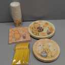 140pcs Classic Bear Baby Shower Decorations Baby Shower Party Tableware with Plates, Napkin, Forks, Cups for Birthday Party Supplies Set Serves 20 Guests (Yellow)