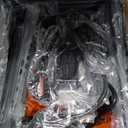 AMHANCIBLE C Shaped End Table with Charging Station, TV Tray Set of 2, Couch Tables with Storage Bag, Slide Under Sofa Side Table with USB Ports and Outlets for Living Room, Grey HET04CGY