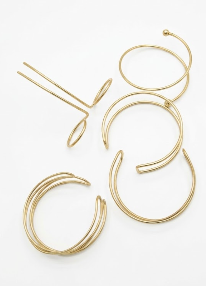 Gold Bangles Set – Stackable Minimalist Bracelets For Women – Lightweight Daily Wear Jewelry.