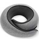 Neck Pillow, Travel Pillow uses Memory Foam to Support Neck Comfort, Ideal Companion for Airplane and car Travel, Compact, Convenient, and Versatile Airplane Sleep Pillow(Gray)