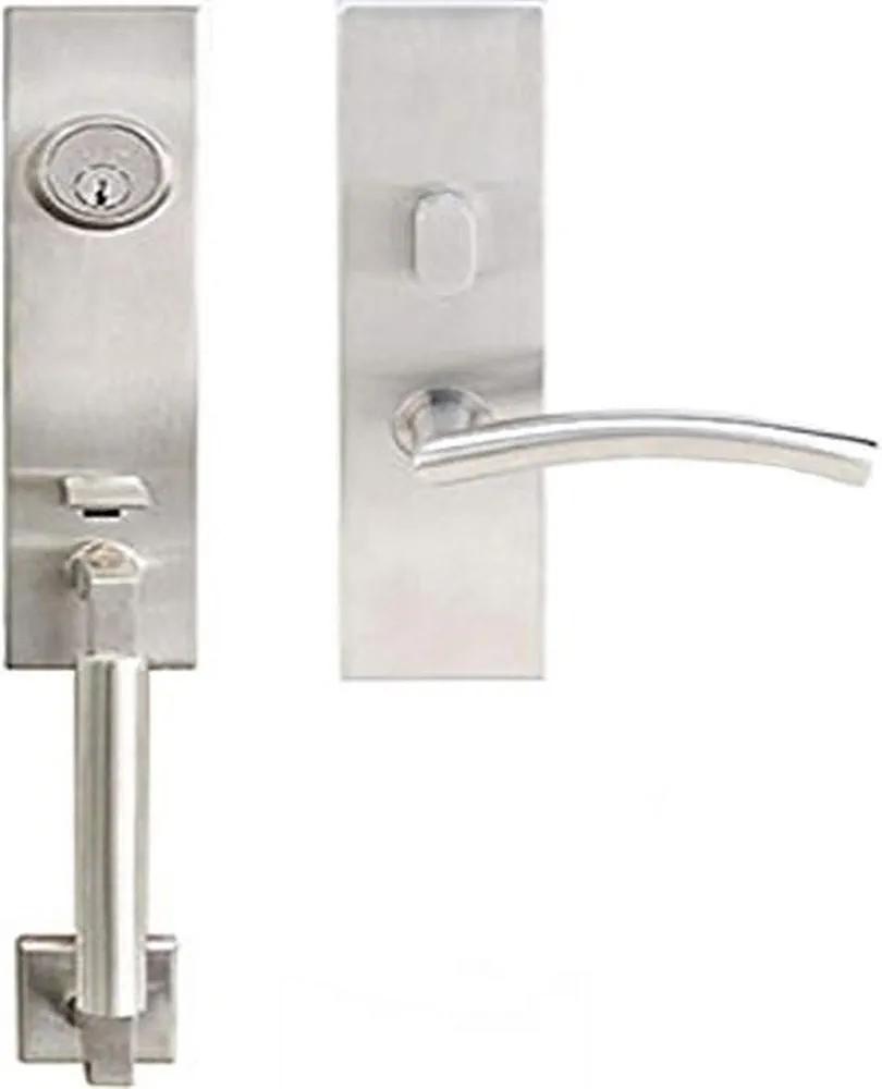 NY105C563-32-LHR Left-Hand Reverse Tubular Entry Handleset with 2-3/8-Inch Backset and Frankfurt Lever, Polished Stainless Steel