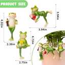 Miniature Frog Figurines Plant Decorations for Pots, 3Pcs Frog Statue Planter Hugger for Flower Yard Lawn Ornament