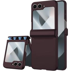 STORMTAL for Samsung Galaxy Z Flip 6 Case/Z Flip 7 FE Case, Hinge Protection, Built-in Screen Protector, Wireless Charging, Slim Rugged Phone Protective Case for Galaxy Z Flip 6 Wine