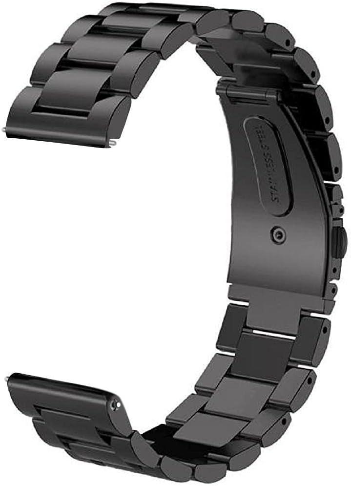 V-MORO Compatible with Samsung Gear S3 Frontier Bands/Galaxy Watch 3 45mm/Galaxy Watch 46mm(2019),22mm Solid Stainless Steel Metal Business Bracelet Strap Black(Not for Galaxy Watch 4 Classic 46mm)