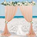 FUHSY Peach Wedding Arch Drapes 2 Panels 20FT Wedding Arch Draping Fabric Chiffon Fabric Drapery Arch Decorations for Ceremony Wedding Backdrops for Reception Bridal Archway Ceiling Drapes Swag Decor