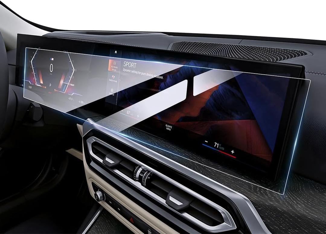 Karltys Upgrade Screen Protector for 2024 2025 2026 BMW X5 X6 X7 i7/2022-2025 i4 iX 14.9-Inch/12.3-Inch Accessories [No Glare & Fingerprint] Tempered Glass BMW
