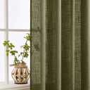 MIULEE Light Olive Green Linen Curtains 90 Inch Long 2 Panels for Bedroom Living Room, Soft Linen Textured Natural Window Drapes Semi Sheer Light Filtering Back Tab Rod Pocket Burlap Look Decor