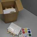 CRAFTY HAPPITOYS Mini Canvas and Easel Set with 10 Colors Acrylic Paint in Bulk Set of 12 - Kids Art Party Favors & Party Supplies - 4x4 Small Canvases for Painting with Mini Easel - Paint for Kids (Multicolor)