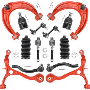 14Pc Front End Suspension Kit for 2008-2012 Honda Accord, Includes Upper & Lower Control Arms with Ball Joints, Inner & Outer Tie Rod Ends, Front Sway Bar Links, Replacement