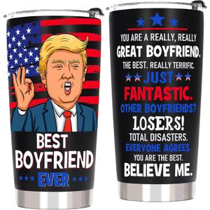 Gifts for Boyfriend Gifts from Girlfriend - Funny Anniversary Birthday Gift for Him Boyfriend Bf, Valentines Day Tumbler Cup, 20 OZ Stainless Steel Insulated Travel Coffee Tumbler Cup