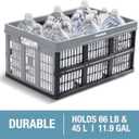 CleverMade Collapsible Utility Crates, Ocean, 3 Pack, 45L/11 Gal, 66 lbs Capacity, Stackable Containers, Heavy Duty, Space-Saving Baskets, Polypropylene (PP)