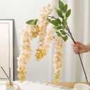 4pcs 47.2-inch Artificial Fake Wisteria Hanging Flower Garland Silk Flower String Home Party Decoration White Blue Pink Purple (Champagne)