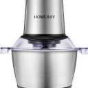 HOMEASY Meat Grinder Electric, Food Processor 2L Stainless Steel Meat Blender Food Chopper for Meat, Vegetables, Fruits and Nuts with 4 Sharp Blades, 350W, 8 Cups