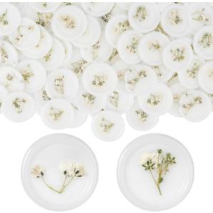 Qilery 100 Pcs Baby's Breath Wax Seal Stickers Dry Floral Self Adhesive Envelope Wax Seal Stamp Stickers Bulk for Wedding Invitation Bridal Shower Birthday Party Letter Greeting Card Gift Wrapping