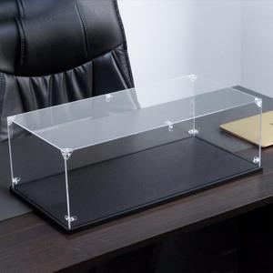 Acrylic Display Case for Lego Model Cars - Interior 24 x12 x 8 inches, 3MM Thick, Solid Wooden Base Fit for 42143 42115 42083 42096 42056 76139, Dustproof Clear Display Box Showcase