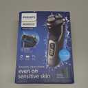 Philips Norelco Shaver 3900 Series, Wet and Dry Electric Shaver, P-Cap, Travel Pouch, Charging Stand, Storm Blue, Model S3341/92 (Silver New)