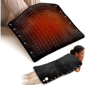 18" x 33" Large Heating Pad for Back, FSA Eligible, CooCoCo XXXL Heated Pad for Period Cramps, Heat Pad for Neck & Shoulder, 6 Heat Settings, Auto Off, Moist Heat