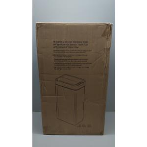 iTouchless 18 Gallon Wings Open Kitchen Trash Can with Lid and Odor Filter, Dog Proof Lid Lock 68 Liter Slim Stainless Steel Garbage Bin Home Office Bedroom Living Room Large Capacity Wastebasket (Brushed Silver 18 Gal Sensor)