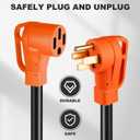 25FT 50 Amp RV Extension Cord Outdoor with Grip Handle,125/250V,12500W, 4 Prong, Heavy Duty 6/3+8/1 Gauge STW, NEMA 14-50P to 14-50R with Cord Organizer, UL&ETL Listed