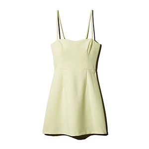  Summer Whisper Tie-back Mini Sheath Dress In Super Lemon Solid  M
