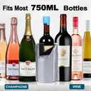 Wine Bottle Cooler Sleeve, Reusable Ice Wine Chiller for 750ml Bottles, Flexible Gel Ice Pack, Keep Wine Cold for Travel, Picnic Party