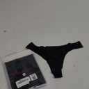 Wealurre Women's Microfiber Low Rise No Show Thong Pantie (Medium, Black)