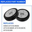 Replacement Lawn Mower Rear Drive Wheel for 42710-VE2-M02ZE 42710-VE2-M00ZE 42710-VE2-M01ZE 42710-VG3-B00 - 8" Wheel Assebmly Compatible with HRR216 HRS216 HRT216 Walk Behind Lawn Mower (Set of 2)